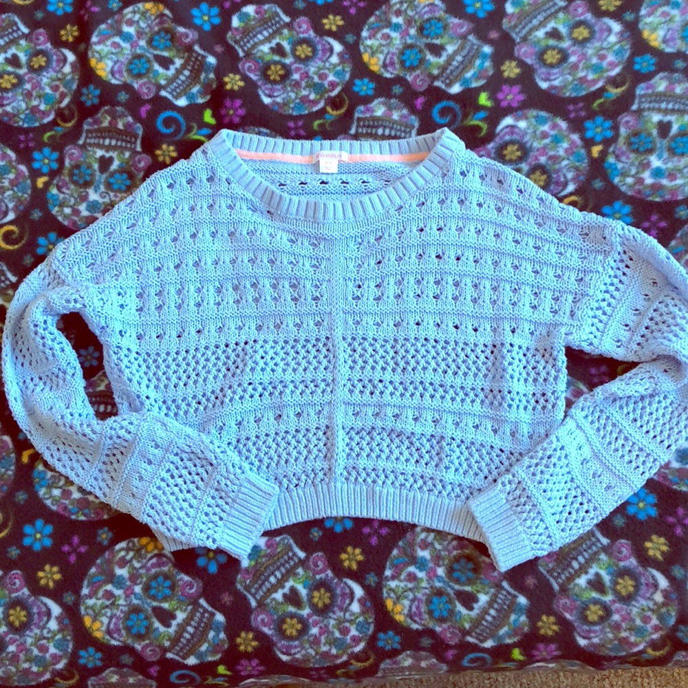 Light blue long sleeved (slightly cropped)